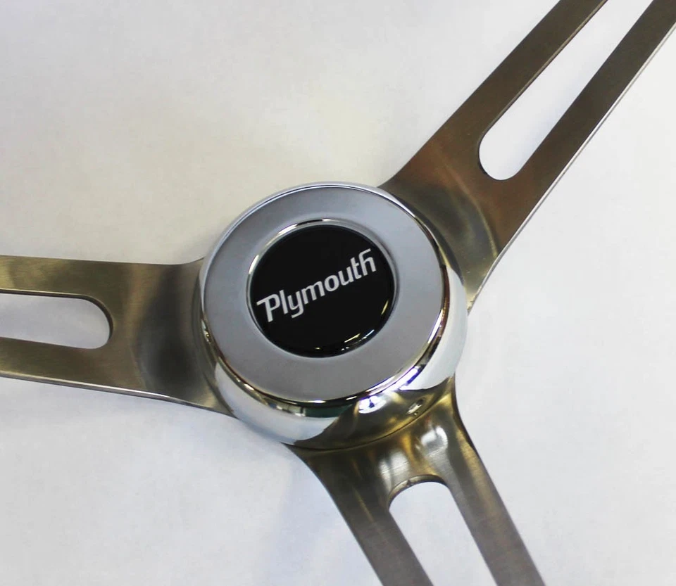 Volante de madera Barracuda Cuda Fury Belvedere 15" agarre de alto brillo con remaches Foto 3 de 4