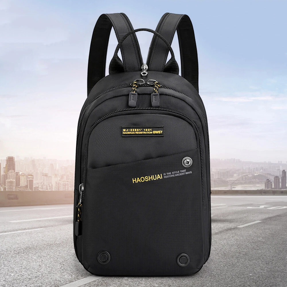 Men Chest Bag Adjustable Nylon Backpack for Hiking Mountaineering