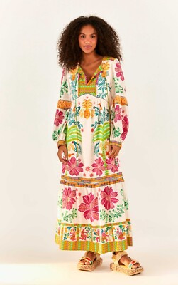 Farm Rio Fruits Queen Tropical Printed Linen-Blend Long Dress V-Neck Size XS NWT | eBay Farm Rio Fruits Queen Tropical Printed Linen-Blend Long Dress V-Neck Size XS NWT | eBay
