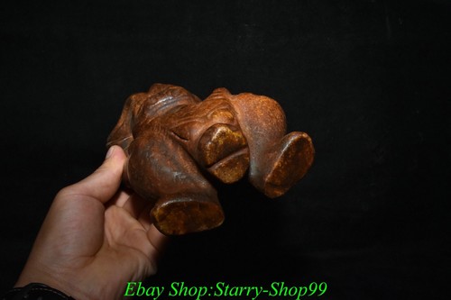 9.8" China Hongshan Culture Old Jade Carved Sun God Sun-god Helios Beast Statue - Picture 6 of 10