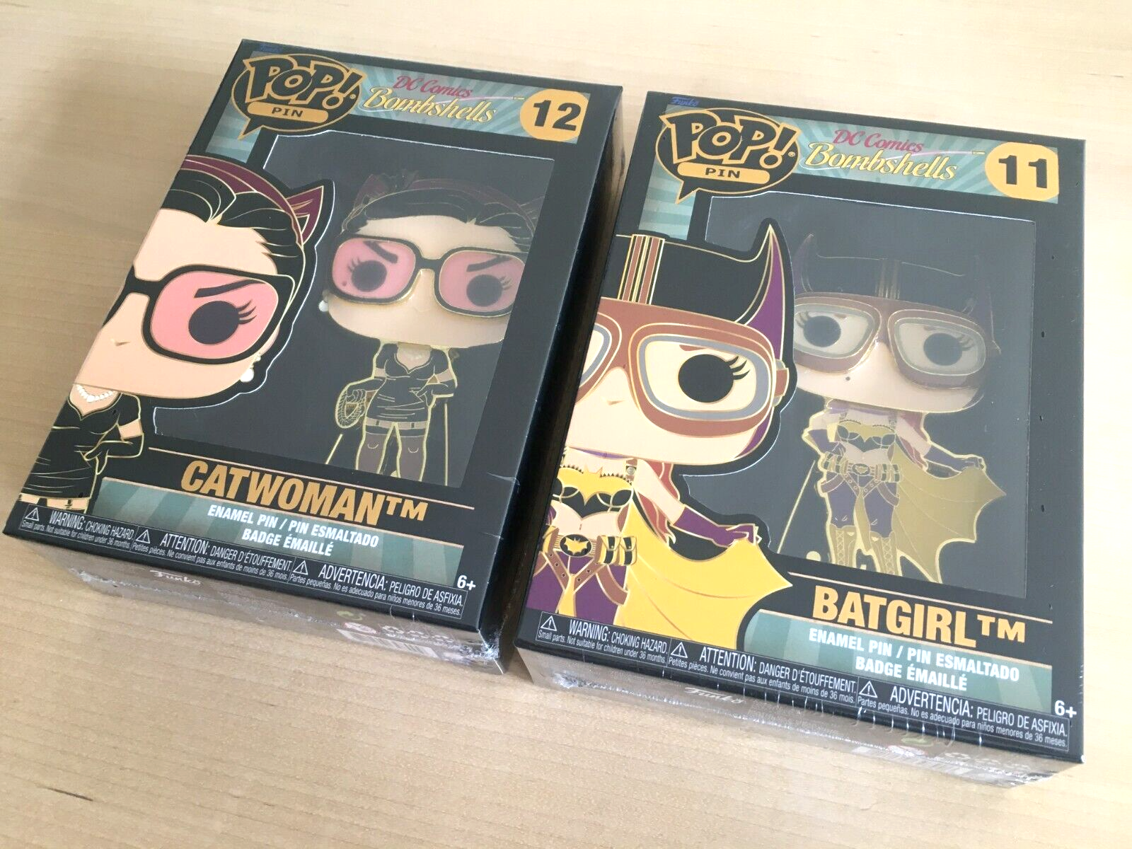 Catwoman Batgirl DC Bombshells Funko Pop! Enamel Pin Badge Bundle | NEW/SEALED