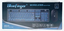 BlueFinger Wireless Gaming Keyboard & Mouse Combo - White/Silver - NEW*