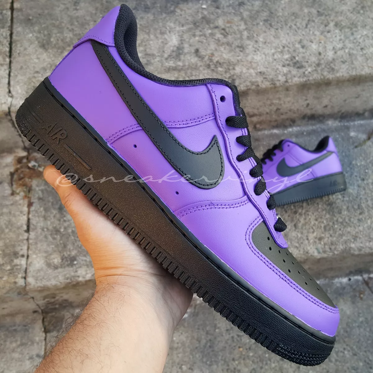 Nike air force clearance 1 black purple