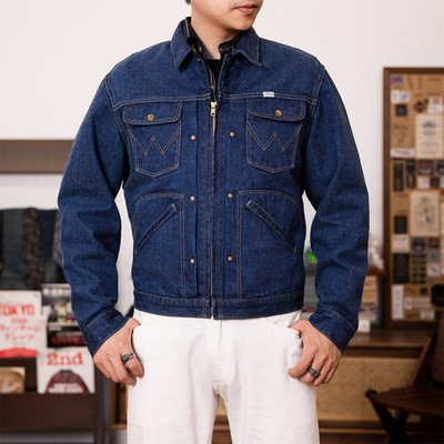 Red Tornado Herren Washed Selvedge Denim Jacke 14OZ Retro Coat Trucker Outerwear