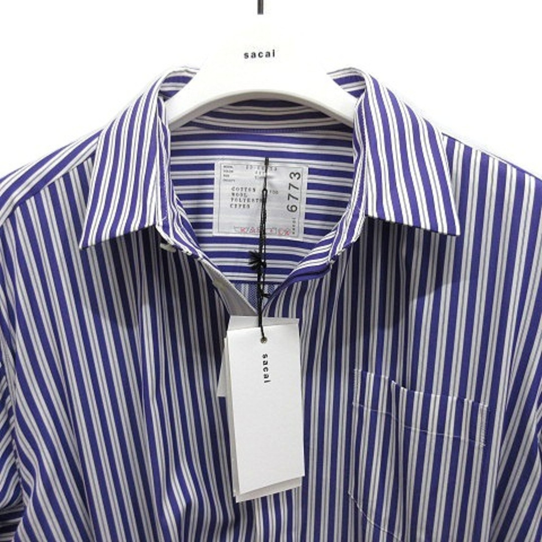 Sakai Sacai Shirt & Skirt Mini Dress Striped Long Sleeve