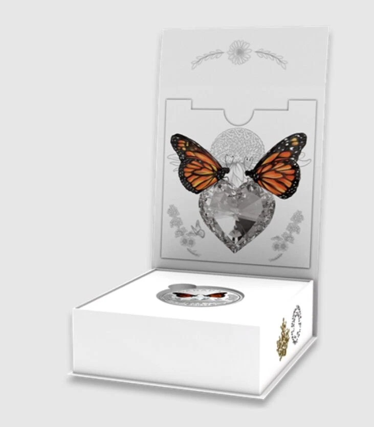 2017 $3 Canadian Celebration of Love with Crystal 1/4 oz Silver Coin OGP - Image 4 of 4