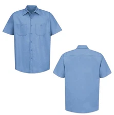 Red Kap Men's Short Sleeve Industrial Work Shirt~XXL (2XL)~Light Blue ~New