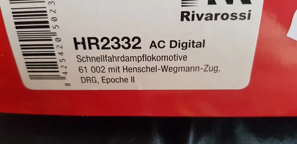 Nur 3 Tage Rivarossi Br 61002 HR 2332 AC Wechselstrom und Henschel Wegmann Zug - Bild 2 von 4