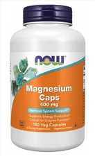 NOW Foods Magnesium Caps 400mg 180 Caps Nervous System