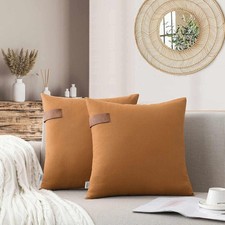 NordECO HOME Set of 2 Fall Throw Pillow Covers - 100 Cotton Soft Decorative