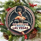 Room Decor Tin Metal Signs Vintage Las Vegas Showgirl Aluminum Sign, 1950s Styl