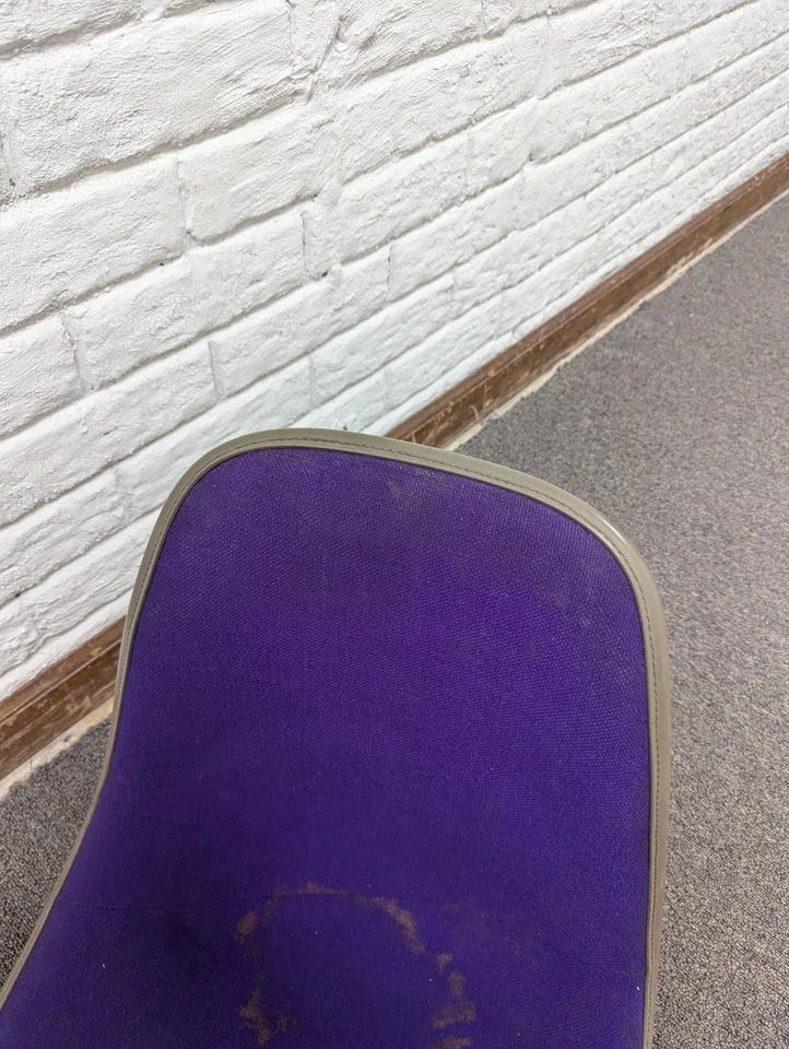 Vtg Herman Miller Eames Purple Girard Fabric Side Shell Fiberglass Chair Asis - Image 2 of 4