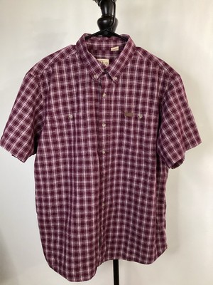 RedHead Maroon Plaid Casual Button-Down Shirt   Men s 2XL