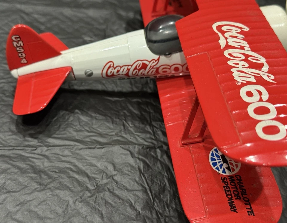 Coca Cola 600 Liberty Classics Bi Wing Airplane Diecast Limited Edition 1993 - Image 4 of 4