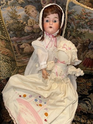 25'' Antique Bruno Schmidt Bisque Doll, sleepy eyes
