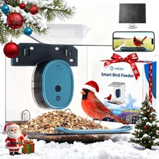 Smart Bird Feeder with Camera Solar Powered,4K Camera for Outdoors,No Subsciptio