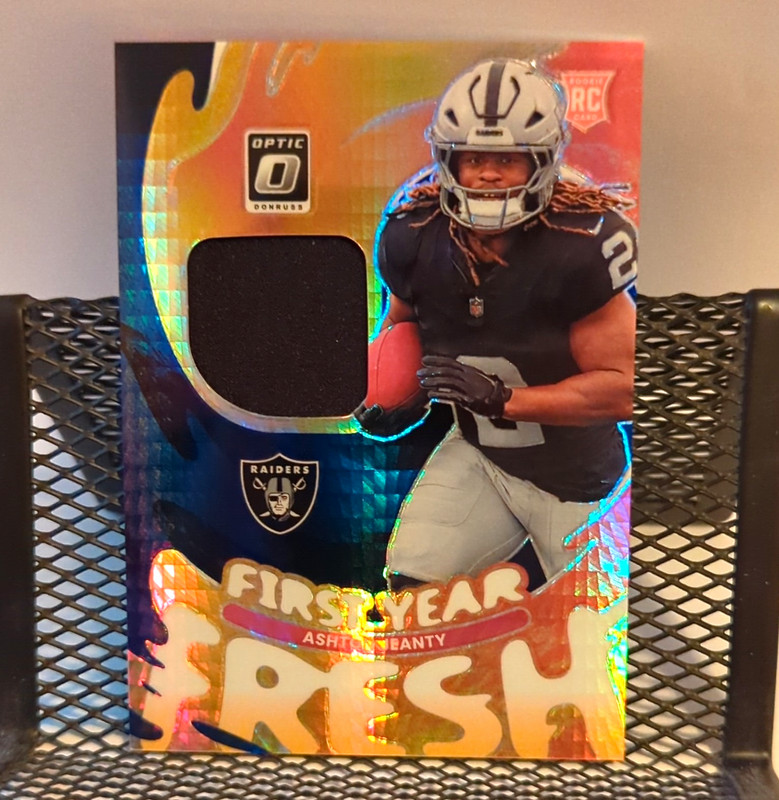 Panini 2025 Donruss Optic First Year Fresh Jeanty Raiders RC Patch #FYFBH-AJY