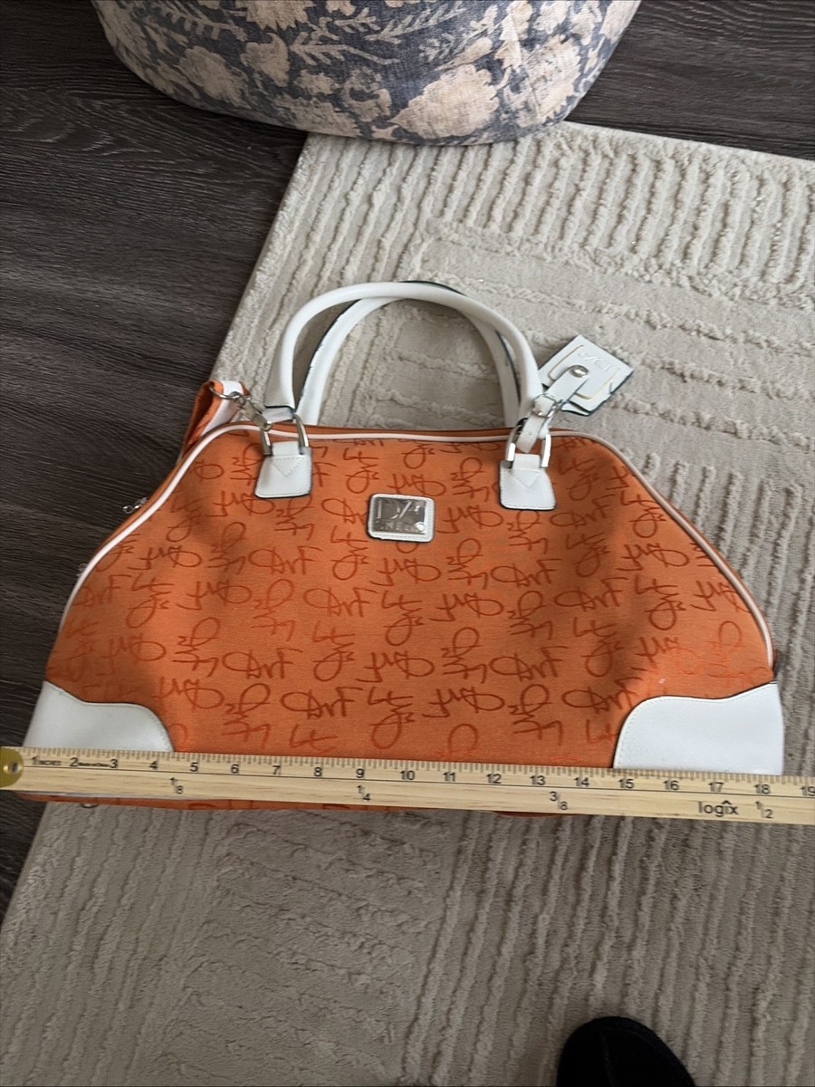Diane Von Furstenberg DVF Travel Bag Luggage Tote Carryon Orange