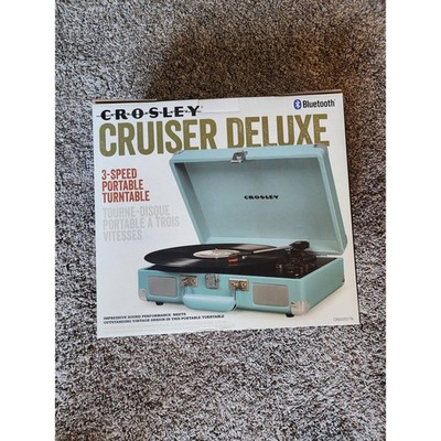 Blue Crosley Cruiser Deluxe 3-Speed Portable Turn Table - Record Player