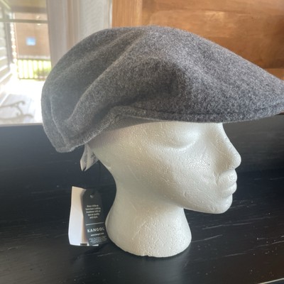 Kangol Newsboy Cap Hat Gray Wool  Cabbie Look NEW NWT XXL mens