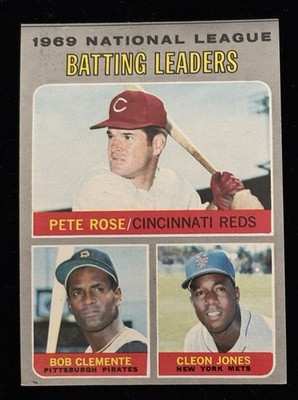 1970 Topps # 61 NL Batting Leaders Pete Rose/Roberto Clemente 