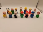 Vintage LOT of 16 Fisher Price Little People Fireman Dog Doctor Mailman Farmer