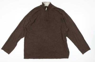 Old Navy Herren braun 2XL Pullover Sweatshirt 1/4 Zip Mock Neck