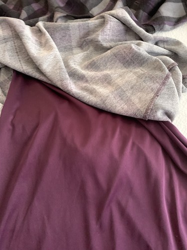 JH Women’s Shift Dress, Hippie Purple Black Plaid Lined Bell Slvs Soft Comfort S - Picture 11 of 14