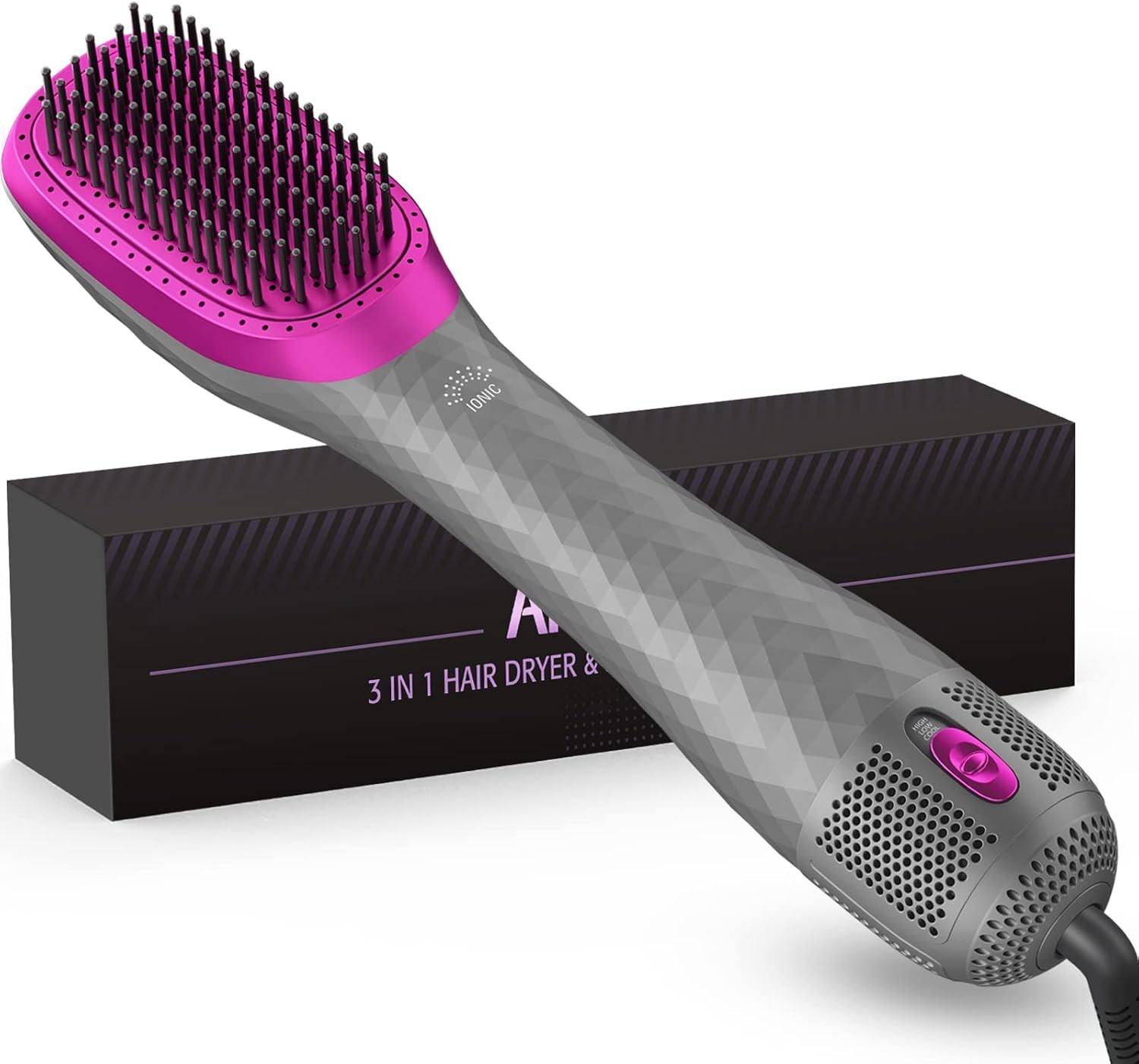 3 in 1 Hair Dryer Brush 1200W Ceramic Tourmaline Ionic Hot Air Styler