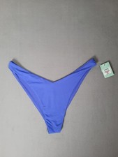 Full Tilt V-High Leg Cheekier Royal Blue Swimsuit Bikini Bottoms XL