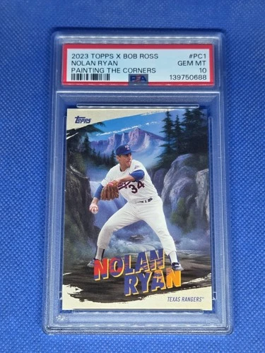 2023 Topps x Bob Ross NOLAN RYAN PSA 10 Painting the Corners card TEXAS RANGERS