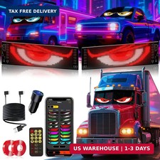 2PCS 23"x5" Devil Eyes Light for Windshield - Dual Screen Sync, LED Eyes for Car