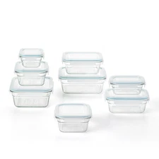Glasslock Glass Food Storage Containers with Locking Lids, 16pc Set (For Parts)