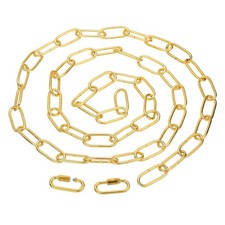 6ft Lighting Hanging Chain Looping Chain with Quick Link Connectors Gold Tone