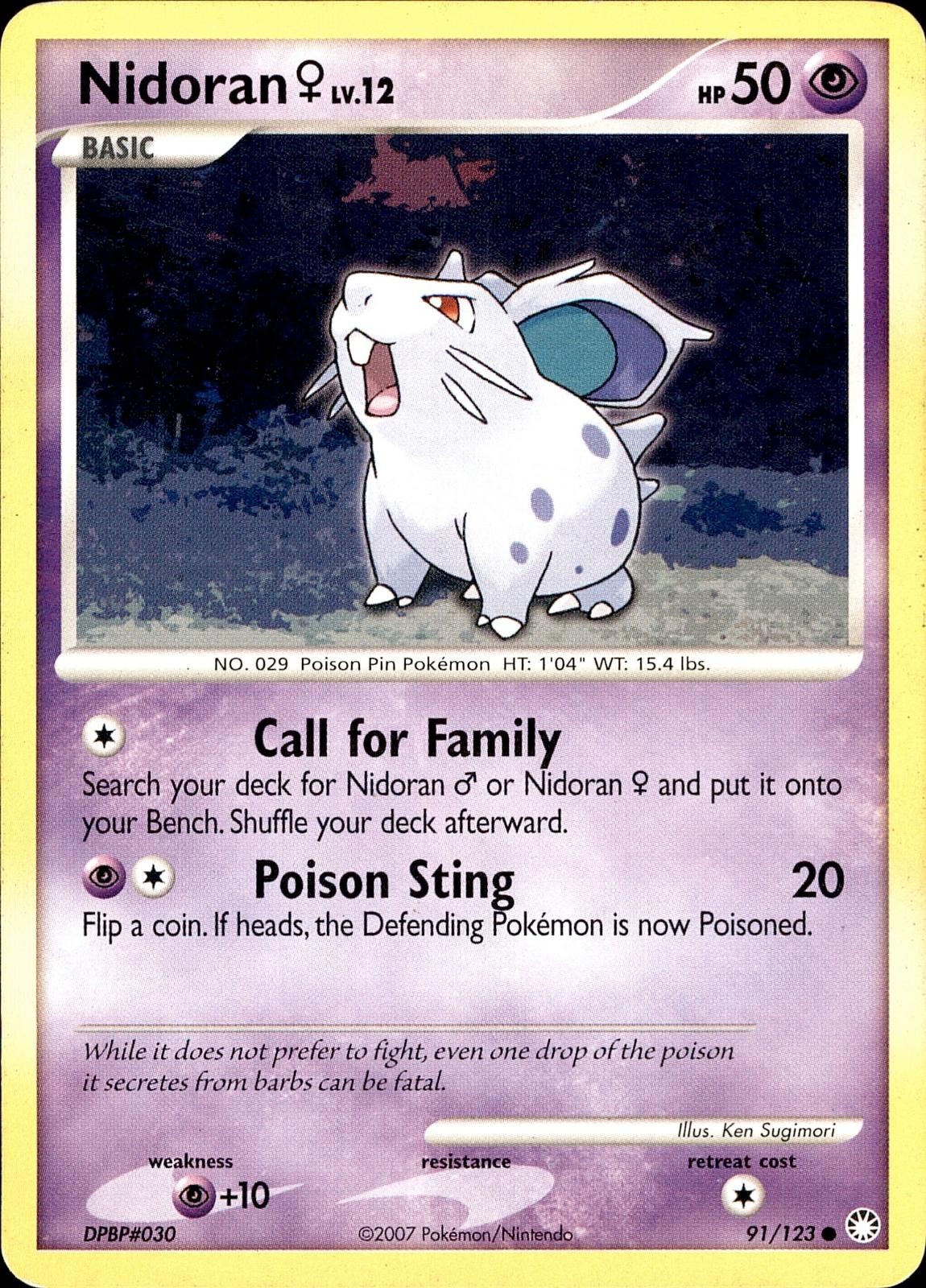 POKEMON NIDORAN F 91/123 MYSTERIOUS TREASURES COMMON MP
