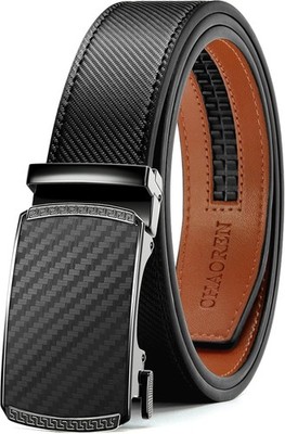 CHAOREN Mens Belt Leather Ratchet Belt - Customizable Fit, Effortless Style (35m