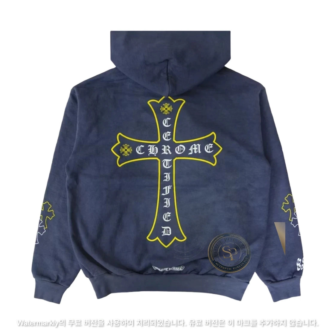 Chrome Hearts x Drake Hand Dyed Hoodie Washed Blue - Miami