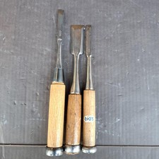 Menge 3 Japanische Mei&szlig;el Nomi Zimmermann Holzbearbeitungswerkzeuge Holzgriff...