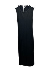 Bb Dakota Woman’s black, sleeveless ribbed Slit midi-length tank dress Size XS
