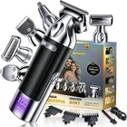 6 in 1 Beard Trimmer for Men, Rechargeable with LED Display, IPX6 Waterproof Wet