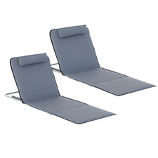 Outsunny Outdoor Beach Mat Reclining Set, Refurbished