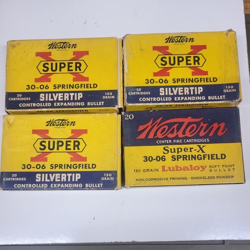 Vintage Western Ammo Boxes- Empty - 30-06 4 boxes 