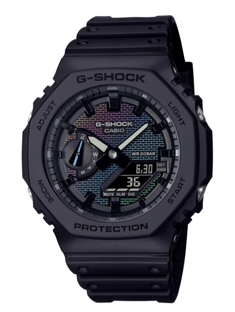 Casio G-Shock GA-2100RW-1ADR Rainbow Brick Wall Pattern CasiOak Black Watch New