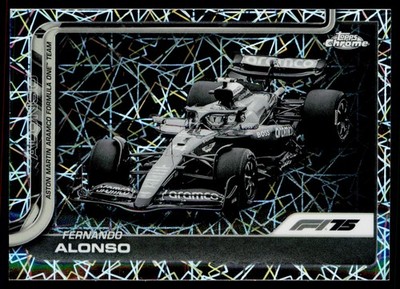 2025 Topps Chrome Formula 1 #81 Fernando Alonso B&W Lazer Refractor C18