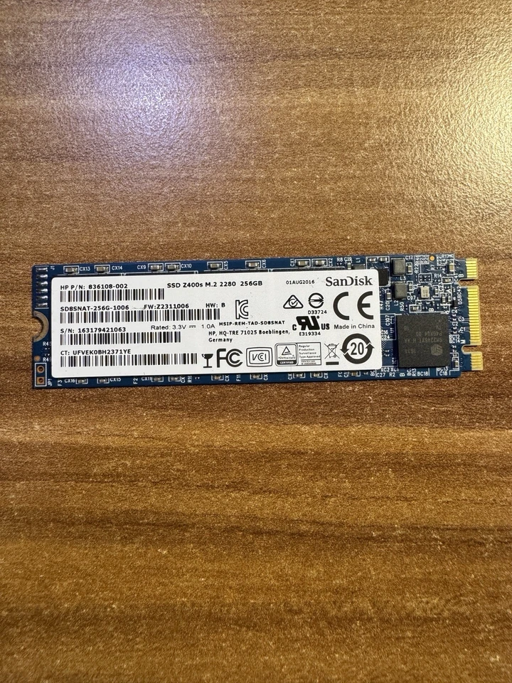 256 GB M.2 SSD, SanDisk Z400s 2280 für Notebook / PC