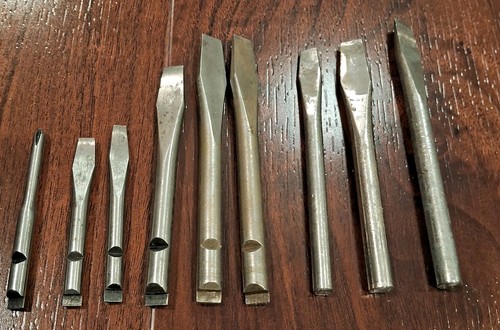 Lot 9 Vintage Stanley/Yankee Push Drill/Screwdriver Bits 8 Flathead 1 Phillips