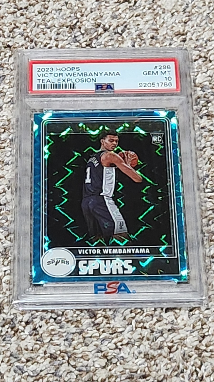 2023-24 Panini NBA Hoops Tribute Victor Wembanyama #298 Teal Explosion PSA 10🫡