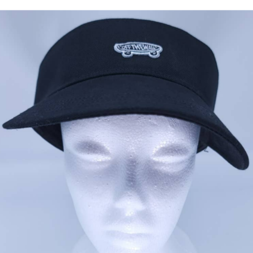 Vans "Off The Wall" Skater Black Adjustable Visor Hat Cap - Afbeelding 1 van 3