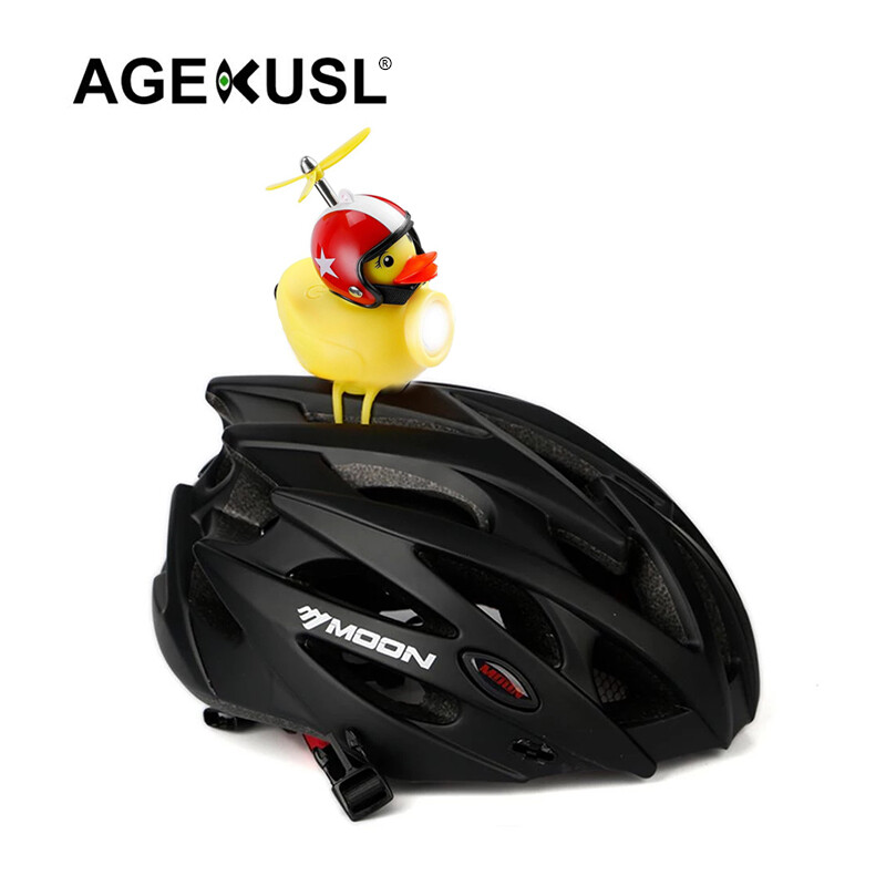 AGEKUSL Bike Handlebar Head Light Rubber Duck Toys Duck Cycling