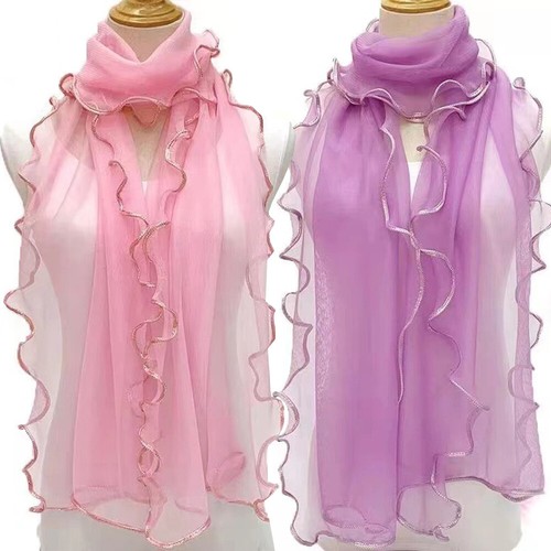 Women Long Floral Silk Blend Pashmina Scarf Wrap Stole Shawl Sunscreen Scarve ∂ - Picture 3 of 19